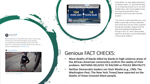 Genioux FACT CHECK: More deaths of blacks killed by blacks in high-violence areas of the African-American community confirm the reality of their problem