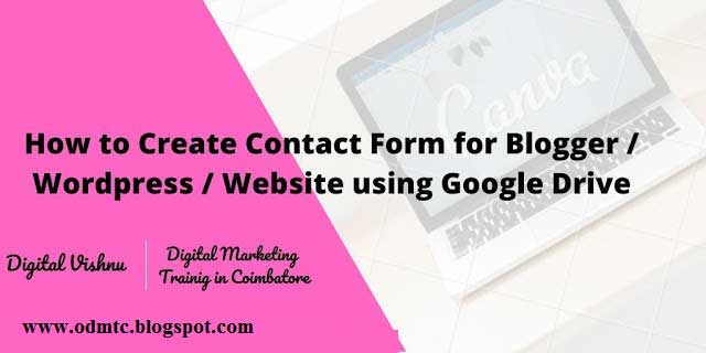 How to create Contact Form for Blogger