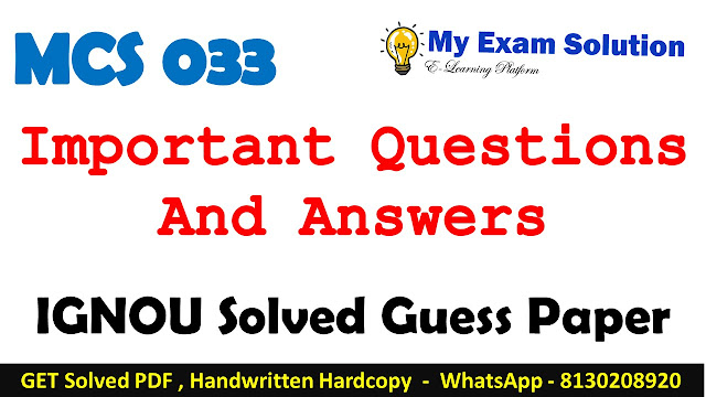MCS 033 Important Questions with Answers