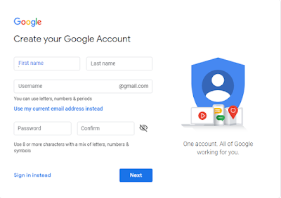 Gmail account menu