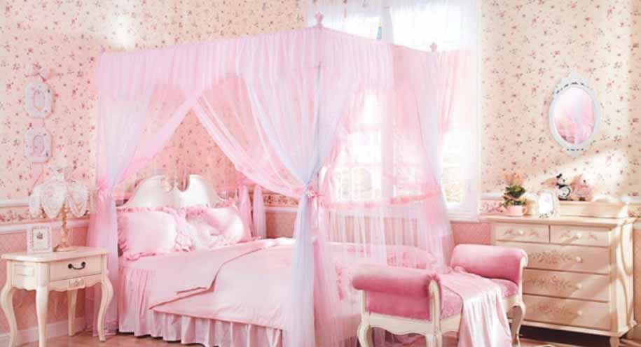 Foto Desain Kamar Tidur Anak Cewek Simple Warna Pink 