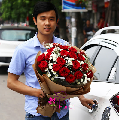 Valentines day rose bouquet Hanoi