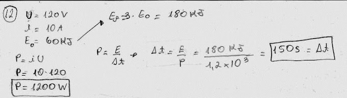 Potência Elétrica -  Exercícios resolvidos de Física 3 / Eletromagnestismo 