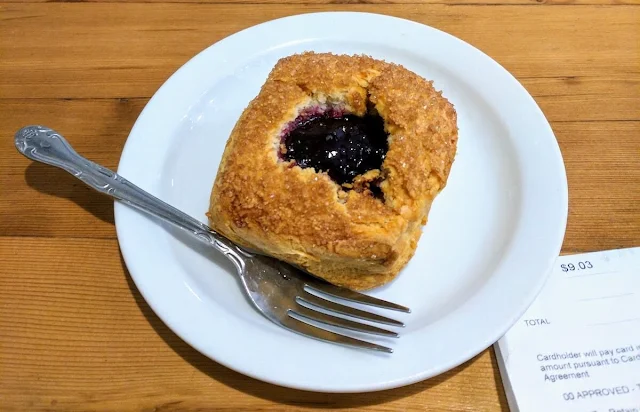 Coffee in Seattle's Fremont neighborhood: Milstead and Co. marionberry scone