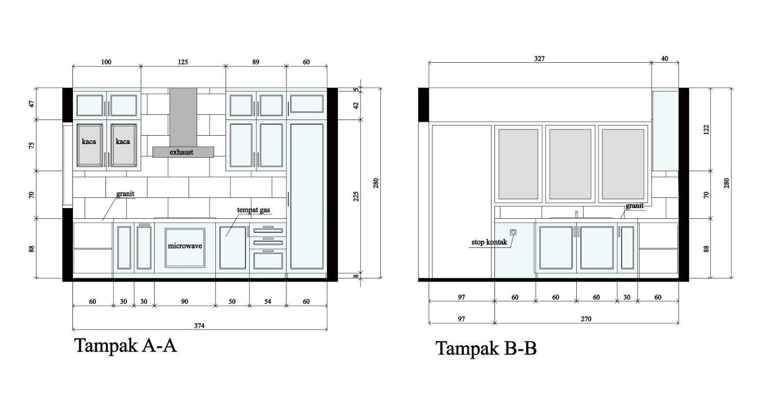 IDEsign arsitektur Lemari  dapur  Berbentuk Letter  U 