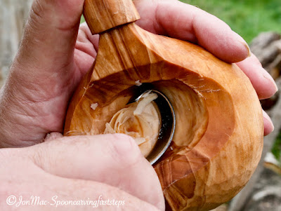 Carving a kuksa bowl