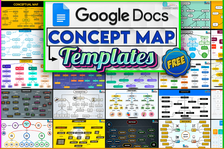 Creative concept map templates to edit online in Google Docs