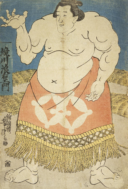 The Sumo Wrestler Sakaigawa Namiemon by Utagawa Yoshitora - Genre art prints from Hermitage Museum