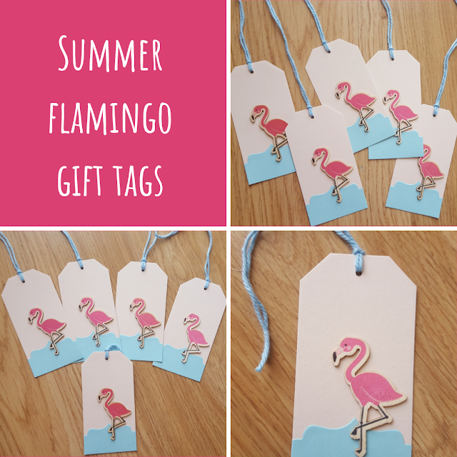 Summer flamingo gift tags