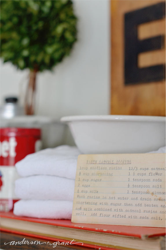 Family recipe on kitchen shelf