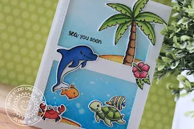 Sunny Studio Stamps: Island Getaway Oceans of Joy Summer Themed Card by Eloise Blue
