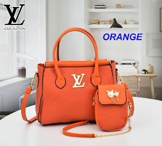 TAS WANITA BATAM IMPORT TERBARU HANDBAG CEWEK KULIT FASHION MURAH DV3734LV# SET 2 IN 1 SEMI PREMIUM