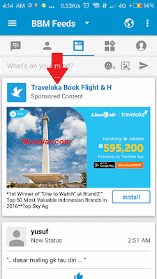 Iklan di Feed Pembaruan BBM