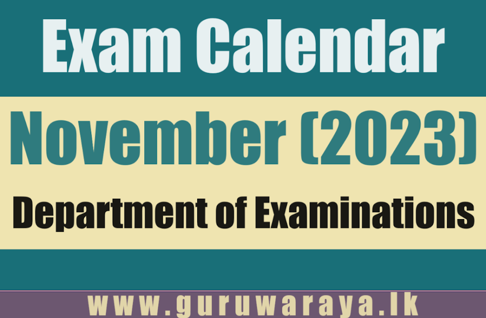 Exam Calendar - November (2023)