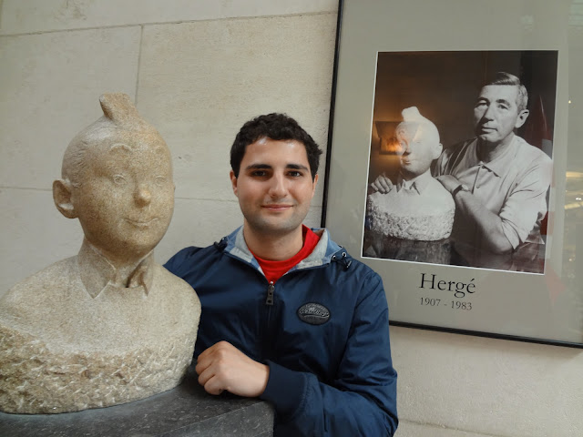 Busto de Tintin en el centro belga del cómic en Bruselas