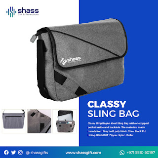 Smart and classy sling bag with one zipped pocket inside and backside. The materials made mainly from Gray twill poly fabric, Trim: Black PU, Lining: Black190T, Zipper: Nylon