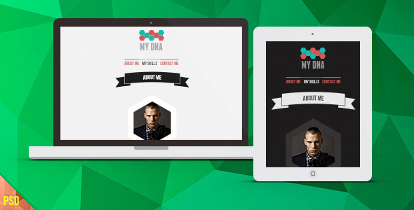 My DNA PSD Template | Onepage vCard - Virtual Business Card Personal