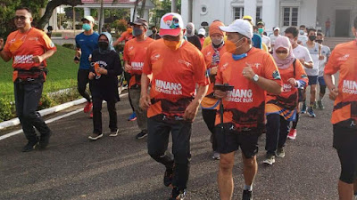 Lepas Marathon Minang Geopark, Gubernur Ajak Masyarakat Untuk Patuhi Prokes