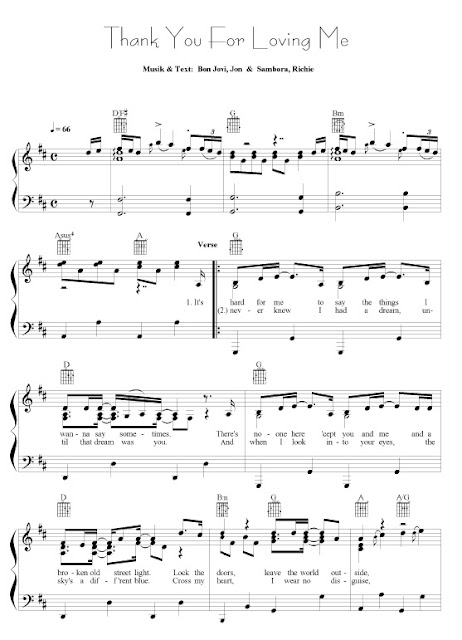 Partitura Piano Bon Jovi