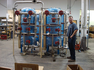 Res-Kem's 300 gpm industrial water softener being prepared for shipment to a major Virginia university.