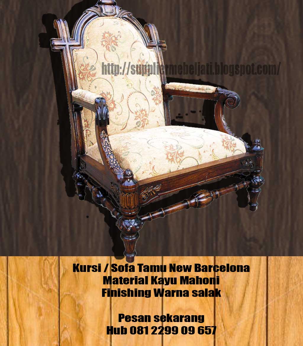 Jual teak furniture Indonesia Kursi  Sofa Tamu Barcelona  Baru