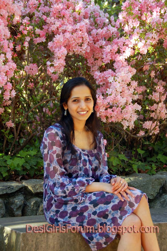 Desi Woman Smiling in Flowers