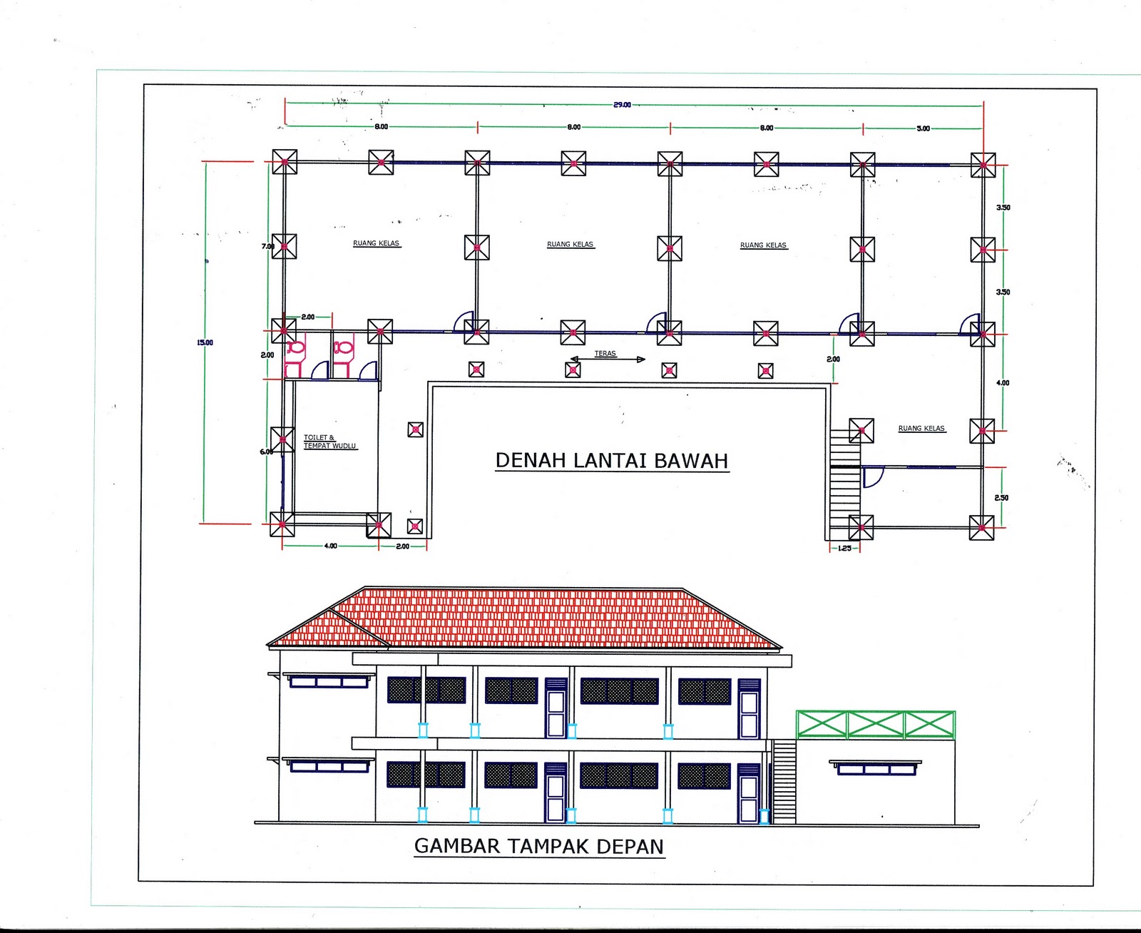 PADEPOKAN SANTRI KYAI JAMAS Rencana Gambar  Bangunan Madrasah