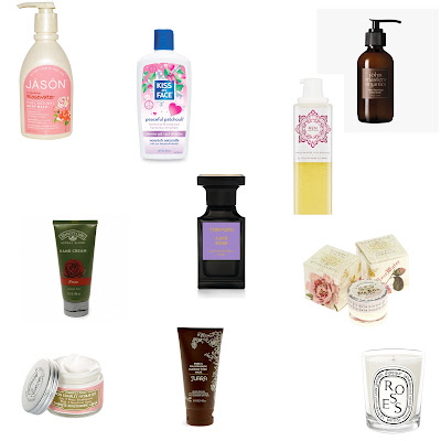 Valentine's Day, Top 10 rose scented beauty products, best rose beauty products, JASON Invigorating Rosewater Pure Natural Body Wash, John Masters Organics Rose Foaming Face Wash, Le Couvent des Minimes Complete Moisturizing Cream, Nature's Gate Rose Hand Cream, TokyoMilk Rosewater Bon Bon Lip Balm, Tom Ford Jardin Noir Cafe Rose Eau de Parfum, Kiss My Face Peaceful Patchouli Shower Gel, JUARA Rose & Willow Bark Blemish-Free Mask, Diptyque Roses Scented Candle, REN Skincare Moroccan Rose Otto Body Wash