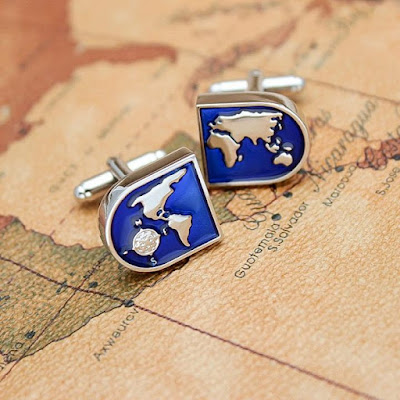 World Map Cufflinks