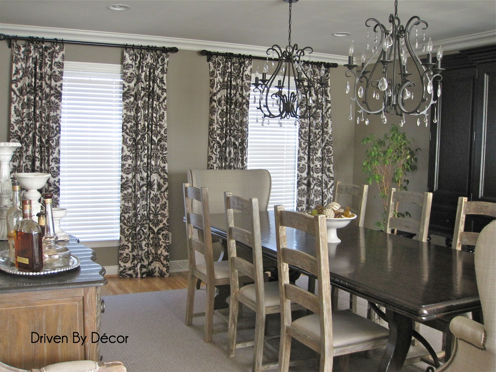 Driven By Décor: Drapery Panels for a Gray Dining Room