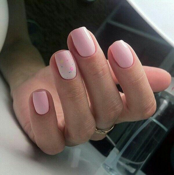 Simple pink nail arts