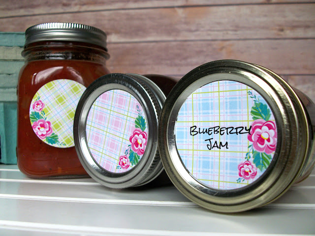 Plaid Floral Canning Jar Labels