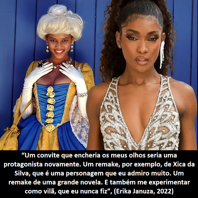 Erika Januza revela sonho de interpretar Xica da Silva em novo remake.
