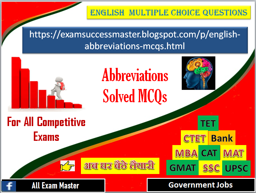 English Abbreviations (MCQs) Multiple Choice Questions