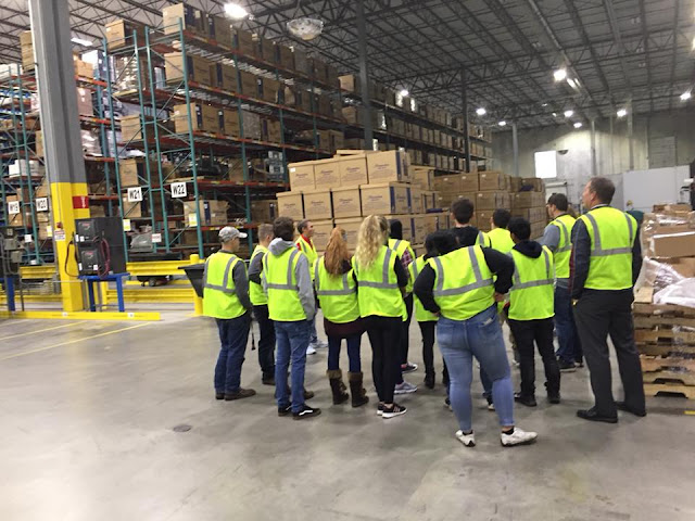 Students tour the Ferguson Distribution Center