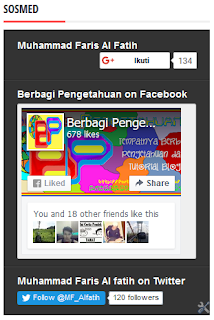 Gambar Model Pertama Membuat Widget 3 in 1 (Fanspage FB, Google+, Follower Twitter)