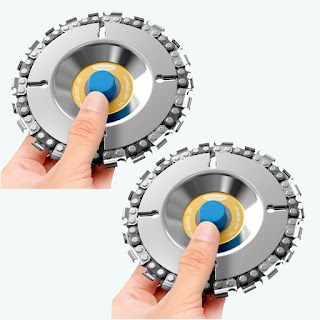 Grinder Carving Disc Chain 4 Inch 22 Tooth Fine Cut 5/8 Inch Arbor 100/115 Angle 2PCS