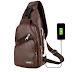 USB Charging Chest Bag With Headset Hole Mens Multifunction Single Strap Anti Theft Chest Bag