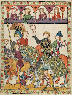 Presentation of the tournament crown, miniature, 1300