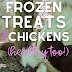 Frozen yogurt fruit treats for chickens