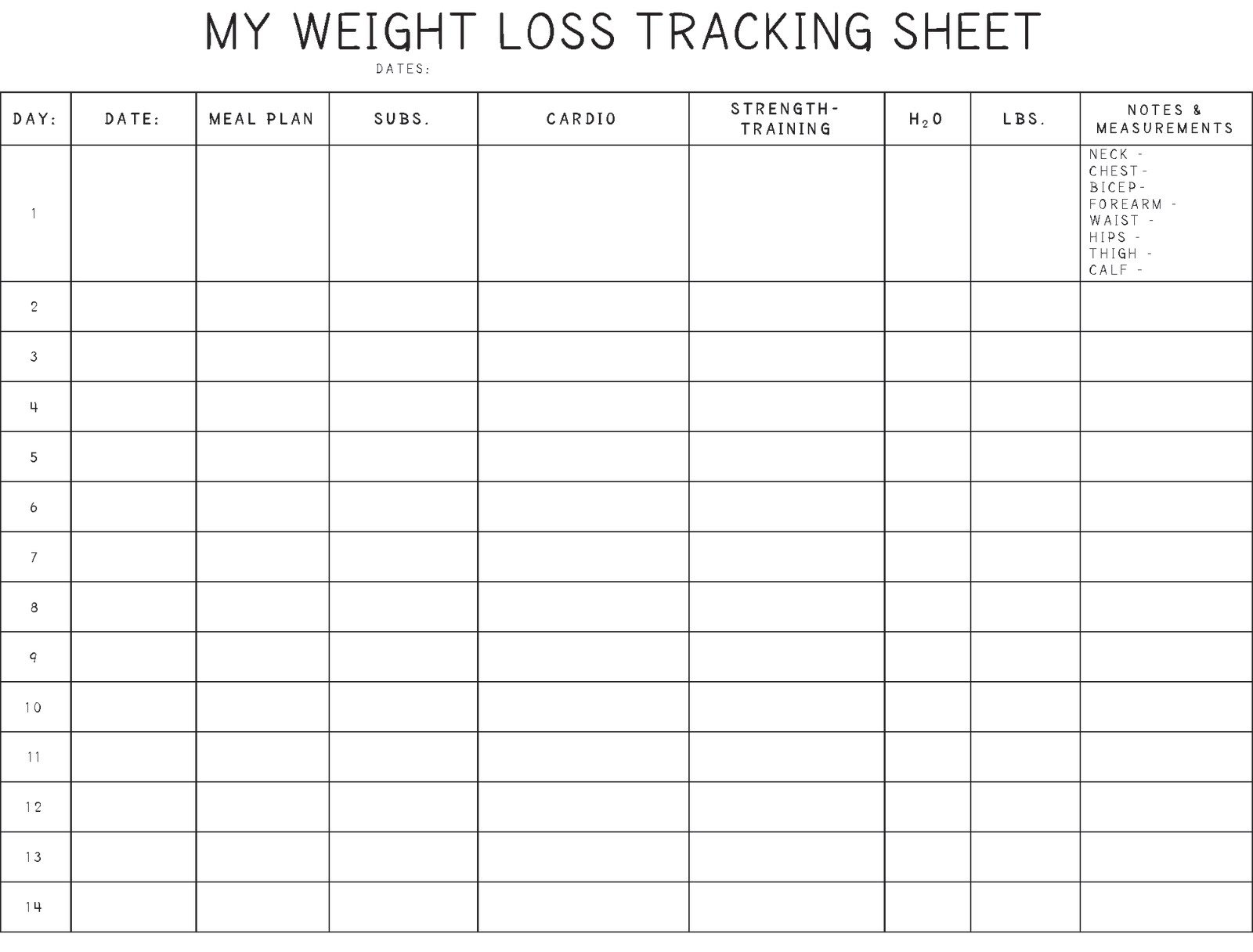 weight loss chart free printable weight loss charts and ...