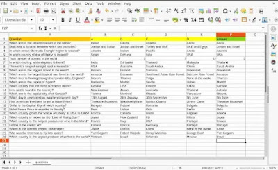 It's a CSV file of mcq questions related to world quiz. This file is used in a quiz game project in python.