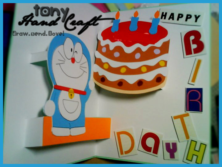 Tony Hand Craft Customized Card  as Requested Doraemon  