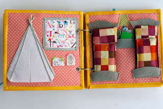 Handmade fabric quiet book Dollhouse by TomToy, special unique gift for a girl