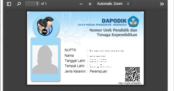 Langkah-Langkah Cetak Kartu NUPTK Di Verval PTK - Sekolah Kita