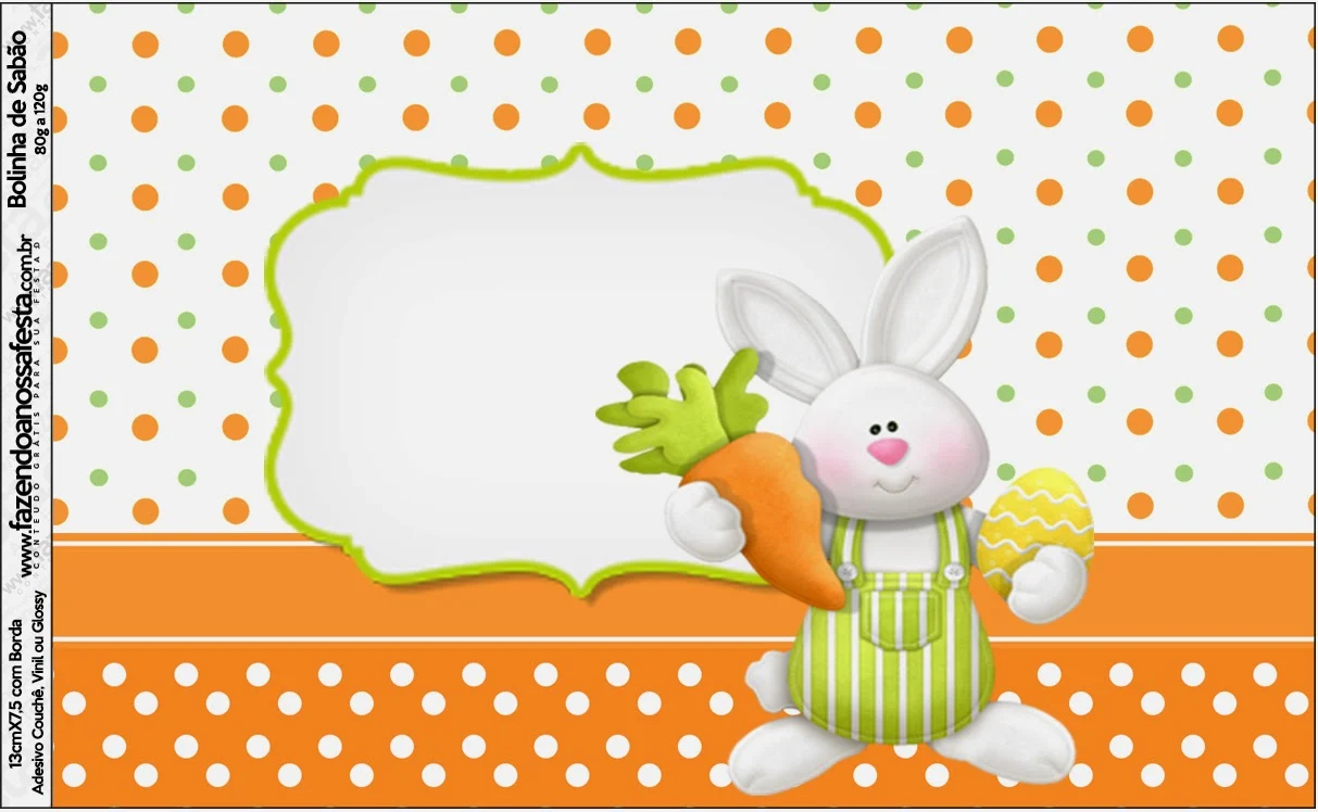 Free Printable Candy Bar Labels for a Easter in Orange. 