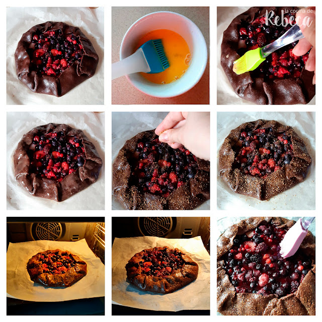 Receta de galette de chocolate y frutos rojos: fin del montaje y horneado