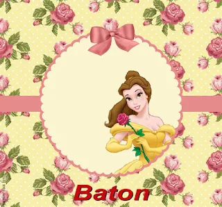 Beauty and the Beast with Roses Free Printable Labels.