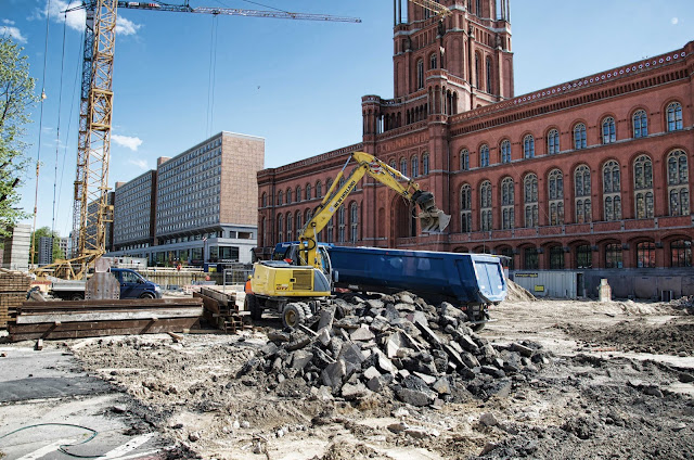 Baustelle Erweiterung der U-Bahn Line 5, Am Roten Rathaus, Karl-Liebknecht-Straße, 10178 Berlin, 16.04.2014