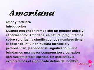 significado del nombre Amoriana